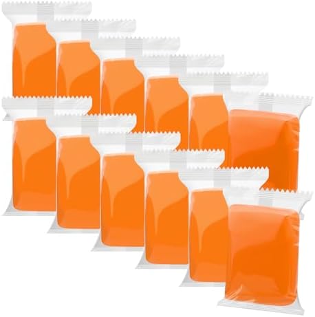 Air Dry Clay, 12 Packs Orange Molding Clay, Soft Modeling Clay for Kids, Age 3-12, Air Dry Clay for Adults, Light Weight Air Dry Clay, Perfect Clay for Crafts, Gift for Children and Artists by WOLWEFA
