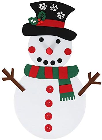 Sunicon DIY Felt Snowman Set, Detachable Felt Snowman for Wall, Crafts Kit Wall Hanging Gifts for Winter Holiday Party Decorations(Red and Green Scarf Snowman) by Unknown