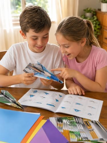 hapray 60 Sheets Paper Airplane Kit, Origami Paper Plane with Book & Video - Image 3