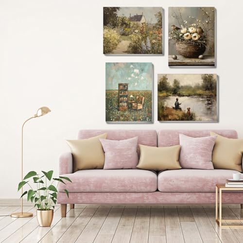 NEGEKFKX 4 Pack Retro Paint by Numbers Kit for Adults Beginner with Framed,Flowers Easy Adult Paint by Number Kits on Canvas DIY Painting for Beginners Art by Numbers for Home Wall Decor 10x12 Inch - Image 7