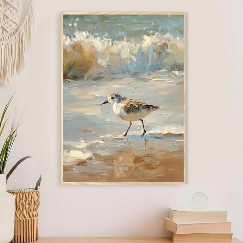 Coastal Bird Paint by Numbers Kit for Adults Framed Canvas, Frameworkless - Image 5