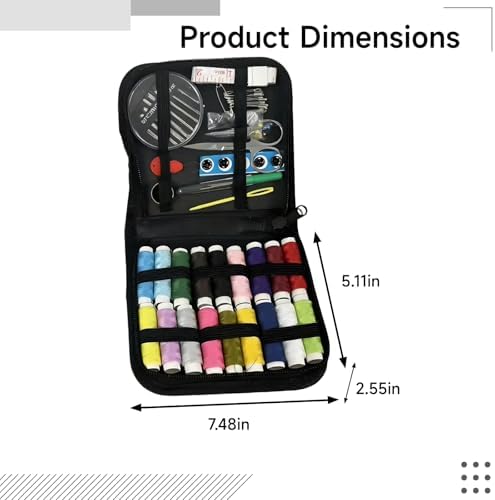 Tressify 29 Piece Diy Embroidery Book Set, Gray Cotton Linen, 18 Color Threads Included, Mini Sewing Kit For Beginners, Portable Travel Design - Image 3
