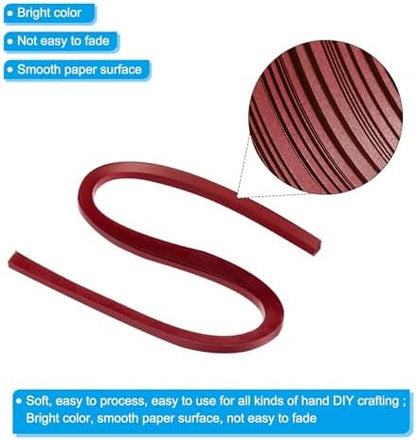 PATIKIL Quilling Strips Paper 300pcs 1/8"(3mm) 54cm Origami Paper Quilling Strip for Art DIY Hand Craft Christmas Metallic Red - Image 3