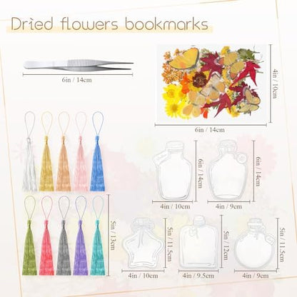Taobary 91 Pcs DIY Dried Flowers Bookmarks Transparent, Stylish Color - Image 2