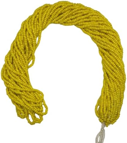 11/0 Glass Seed Beads, 12 String Hanks, Small Craft Beads, 2 mm (Bright Yellow) by Unknown