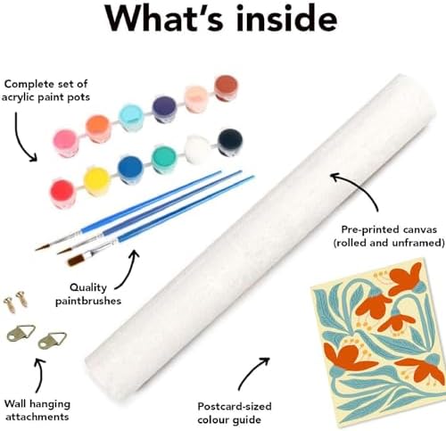 Clendo 6 Packs Paint by Numbers Kit for Adults, Easy Flowers Adult Paint by Number Kits on Canvas Without Frame, Abstract Floral Oil Painting for Home Decor Gift 8” W x 12”L - Image 3