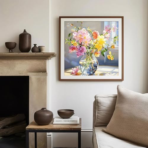 PHANTASYART Flowers Vased Paint by Numbers Kit for Adults 16x16inch - Image 3