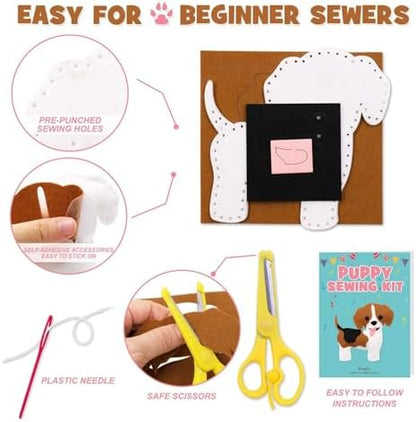 CiyvoLyeen Puppy Sewing Kit for Kids –Fun Plush Toy Sewing for Girls & Boys – DIY Felt Craft Gift Set Ages 7 8 9 10 11 12 - Image 3