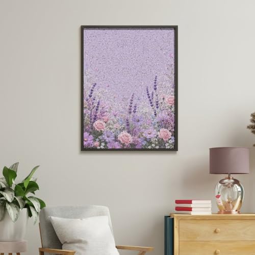 Paint by Numbers Kit for Adults Beginner Art Decor Lilac Rose Meadow - Image 4