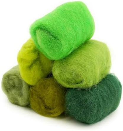 Woolbuddy Corriedale Wool Roving Kit for Needle Felting (Green) 20g Each - Image 6
