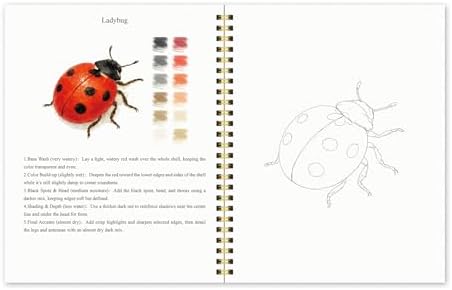 Watercolor Workbook for Beginners – Animals, 16 Original Watercolor Projects, Watercolor Kit with 48 Colors Paint Set, 6 Brushes & Palette,Watercolor Workbook for Adults, Creative Art Gift - Image 7