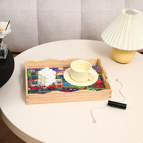 DOTSOPS 5D Diamond Art Kits for Adults Wooden Serving Tray with Handle - Image 6