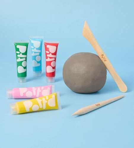 Pott'd Mini Pottery Kits | Air Dry Clay Pottery Kit for Adults | Includes Paints, Brushes, and Potters Tools | Free Online Step-by-Step Tutorial | Perfect for Beginners | Bring The Studio to Your Home - Image 6