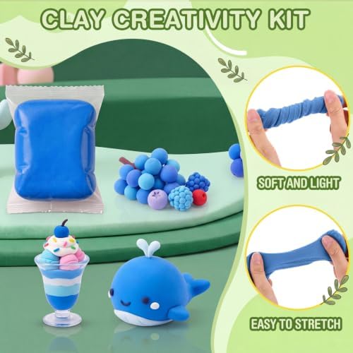 Air Dry Clay Bulk, Modeling Clay for Kids, 100 Pcs, Blue - Image 3