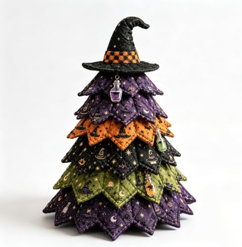 DIY Halloween Quilted Fabric Tree Kit, Witch's Magic Tree Art Kit by Unknown