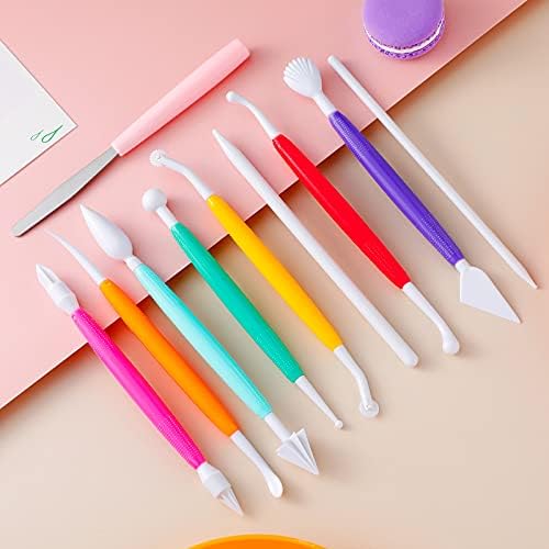 Outus 10 Pieces Plastic Clay Tools Clay Sculpting Modeling Double Head Ceramic Pottery Tool Kit Cook Decorating Tools for Crafts DIY Shaping and Sculpting, Assorted Colors - Image 5
