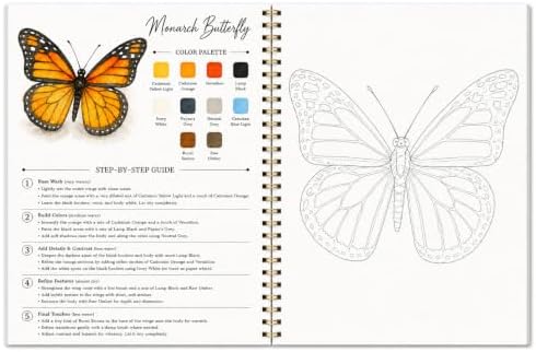 Watercolor Workbook for Beginners – Animals, 16 Original Watercolor Projects, Lay-Flat Watercolor Paper Book(9.45 × 7.48 in), Water Coloring Book for Adults, Art Gift - Image 6