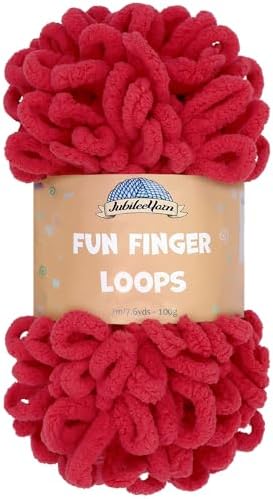 JubileeYarn Fun Finger Loops Yarn - Scarlatta - 1 Skein by BambooMN
