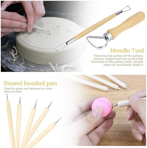 13 Pcs Clay Tools Kit, Pottery & Clay Sculpting Tools, Polymer Clay Tools for Adults, Pottery Craft, Drawing, Dotting, Baking, Carving, Molding, Modeling, Shaping - Image 5