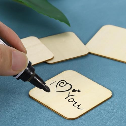 300 Pcs 1 Inch Unfinished Wood Pieces Blank Wood Squares Round Corner for Painting Writing Carving Letter Scrabble DIY (Square 1 x 1 x 0.12 inches) - Image 5