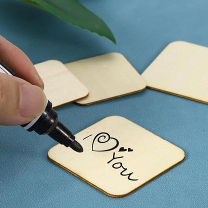 300 Pcs 1 Inch Unfinished Wood Pieces Blank Wood Squares Round Corner for Painting Writing Carving Letter Scrabble DIY (Square 1 x 1 x 0.12 inches) - Image 5