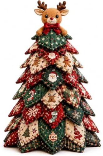 2026 New Christmas & Halloween DIY Quilted Fabric Tree Kit, 3D Layered Sewing Craft Set for Beginners, Christmas Tree Quilt Kit, Handmade Tabletop Holiday Decor, Gift for Craft Lover by Unknown
