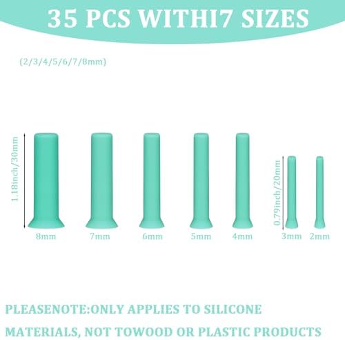 35Pcs Hole Maker for Resin 7 Sizes Drill-Free Silicone Inserts for Epoxy - Image 2