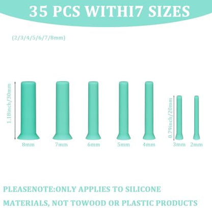 35Pcs Hole Maker for Resin 7 Sizes Drill-Free Silicone Inserts for Epoxy - Image 2