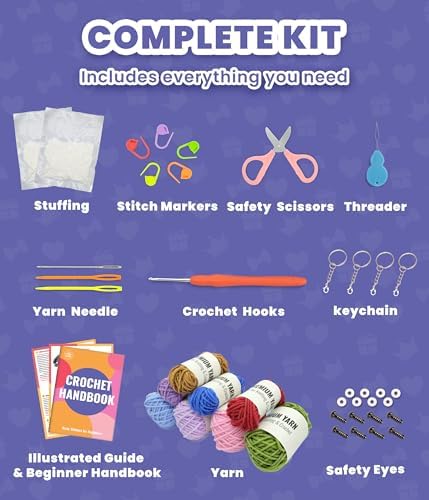 PAITIN Crochet Starter Kit – Easy DIY Craft Set for Adult Beginners, Handmade Yarn Art Project with Video Guidance (Dinosaur) - Image 5