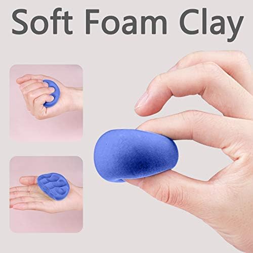 Cutedeer Blue Air Dry Clay, 1.1lb Foam Modeling Clay, Soft Squishy Molding for Kids Adults, Arts & Crafts Project Slime Supplies(1.1lb - 1 Pack, Blue) - Image 2