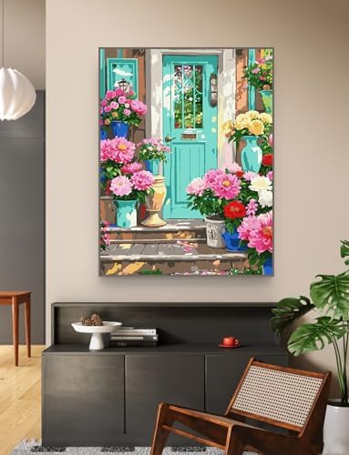 ZRIZQ Paint by Numbers Kit for Adults Beginner,Flowers Home,16x20 - Image 6