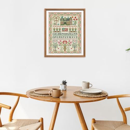 FREEBLOSS 11CT Stamped Cross Stitch Kits Folk Art House Pattern Cross Stitch Wall Painting Kit Embroidery Needlepoint Set for Beginners Adults 40x50cm/15.7x19.7inch - Image 5