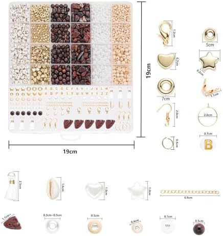Xylise Jewelry Making Supplies Kit Natural Stone Beads for Irregular Natural Stone with for DIY Craft Bracelet Necklace Earrings for Adults(Red) - Image 3