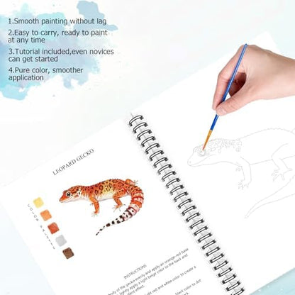 Watercolor Workbooks for Adults Beginners & Teens, 16 Colors 15 Beautiful Paintings, Pre-Outlined Designs, Easy Watercolor Art Book（Without Palette Pet） - Image 4