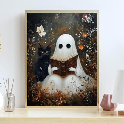 Halloween Stamped Cross Stitch Kits for Beginners Adults - Ghosts and Cats Counted Cross Stitch Kits,Needlepoint Cross-Stitch Patterns Dimensions Needlecrafts Embroidery Kits Arts and Crafts - Image 6