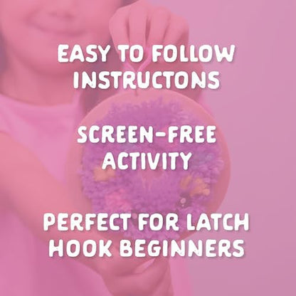 LatchKits Mini Donut - Latch Hook Kits for Kids, Arts and Crafts, Yarn Art, Kids Crafts, Toys for Girls, Birthday Gift for Girls, Easy to Follow Patten, Hook Included, Craft Kits, Ages 6+ - Image 6