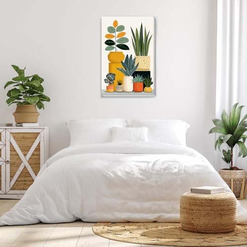 Bowetile Framed Paint by Numbers Flower Kit for Adults, Adults' Paint-by-Number Kits on Canvas, Painting by Numbers Flower Pot, DIY Acrylic Number Painting for Home Wall Decor, 8x12in - Image 4