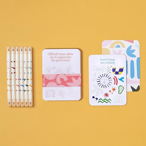 MindfulArt Color Your Own Affirmation Cards - Positivity Kit with Markers - Image 3