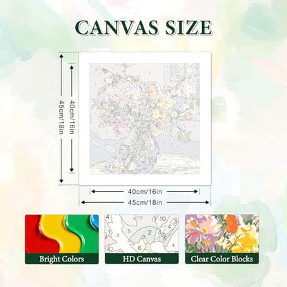 PHANTASYART Flowers Vased Paint by Numbers Kit for Adults 16x16inch - Image 5
