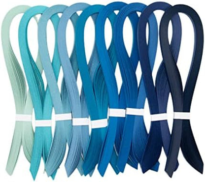 ODETOJOY Quilling Paper Strips Sea Blue 3mm 5mm 10mm Quill Strip Azure Blue Rolled Paper Filigree Strip Sky Blue Curled Scroll Coil Paper Strip - 21inch Length (3mm/5mm/10mm Set) - Image 5