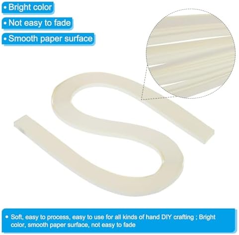 PATIKIL 360pcs Quilling Strips Paper 3/16"(5mm) 21"(54cm) Origami Paper Quilling Strip for Art DIY Hand Craft Christmas, Beige - Image 3