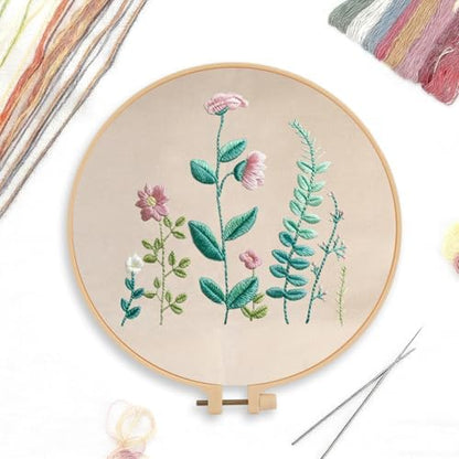 CREAWONDER Canvas Tote Bag Embroidery Kit with Pattern for Beginners, Arts and DIY Embroidery Crafts Kits for Adults, Include Instructions, Embroidery Hoops, Color Threads and Tool - Image 3
