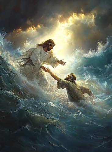 Jesus Paint by Numbers Kit for Adults Framed Canvas 12X16 in, Frameworkless by FairylandJinWenn