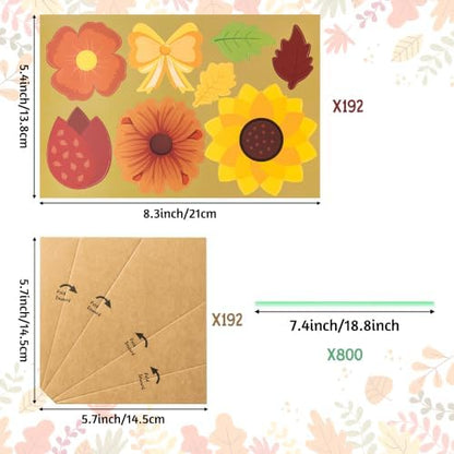 BeYumi Fall Flower Bouquet Craft - 168Pcs Fall Flower Bouquet Craft Kit for Kids Make Your Own Thankful Florals Kit Autumn Thanksgiving Appreciation DIY Gift Set School Classroom Home Fun Activities - Image 2
