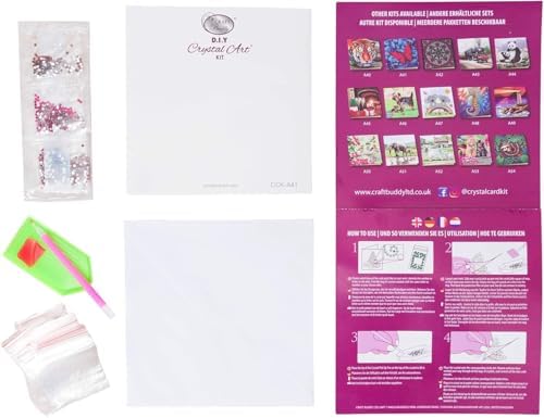 Crystal Art Diamond Painting Card Kit - Mandala- Create Your Own 7"x7" Card Kit - for Ages 8 and up - Image 4