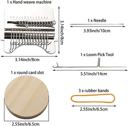 Small Loom Speedweve Type Weave Tool,darning Loom Quickly Mini Mending Convenient Darning Loom for Mending Jeans Socks Clothes Loom Machine Makes Beautiful Stitching Diy Weaving Arts (14 Hooks) - Image 4