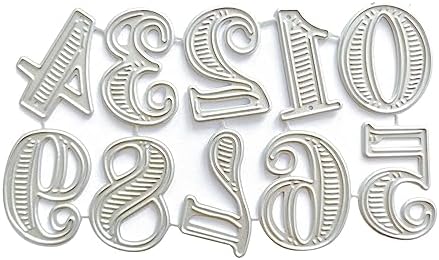 Numbers Embossing Cutting Dies Number Die Cuts for Greeting Card Wedding Invitation Making Scrapbooking Photo Album Carbon Steel by Unknown