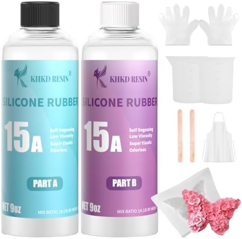 15A Silicone Mold Making Kit 18oz,KHKD RESIN Platinum Cure Silicone 4H Cure by KHKDRESIN