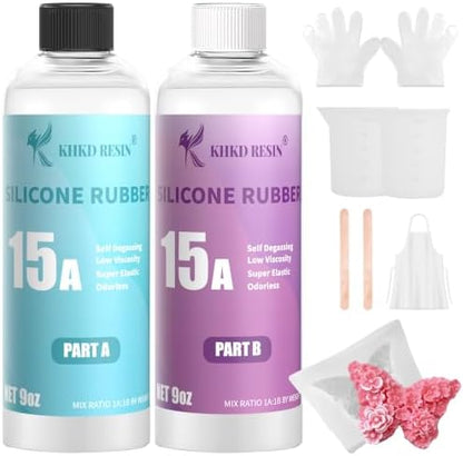 15A Silicone Mold Making Kit 18oz,KHKD RESIN Platinum Cure Silicone 4H Cure by KHKDRESIN