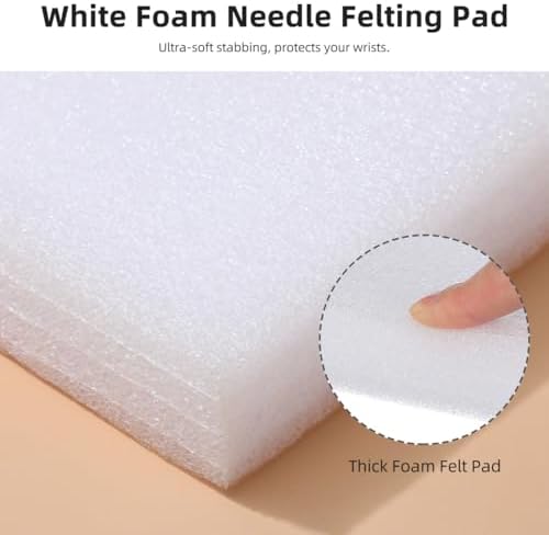 TEHAUX 6pcs Needle Felting Foam Pads - Dense Foam Felting Mat for DIY Crafts, 7.87 X 5.90 X 1.18 Inches, White Sponge Pad for Manual DIY Craft - Image 6